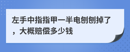 左手中指指甲一半电刨刨掉了，大概赔偿多少钱