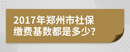 2017年郑州市社保缴费基数都是多少？