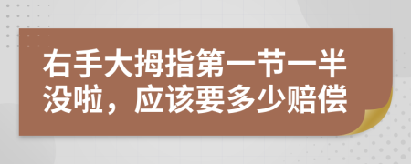 右手大拇指第一节一半没啦，应该要多少赔偿