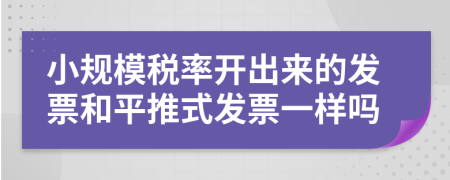 小规模税率开出来的发票和平推式发票一样吗