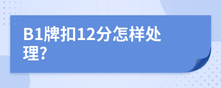 B1牌扣12分怎样处理?