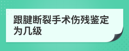 跟腱断裂手术伤残鉴定为几级