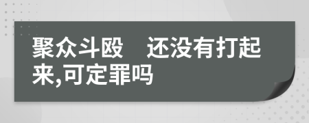 聚众斗殴　还没有打起来,可定罪吗