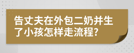 告丈夫在外包二奶并生了小孩怎样走流程?