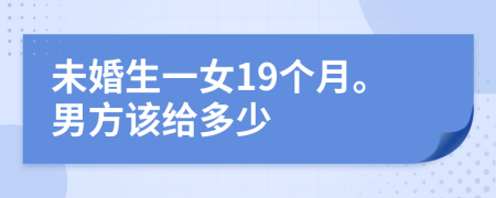 未婚生一女19个月。男方该给多少