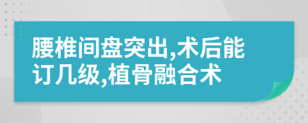 腰椎间盘突出,术后能订几级,植骨融合术