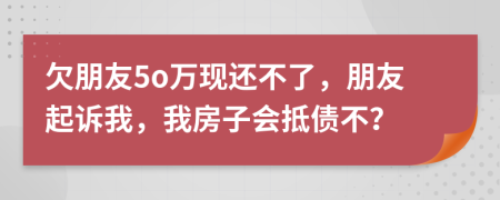 欠朋友5o万现还不了，朋友起诉我，我房子会抵债不？