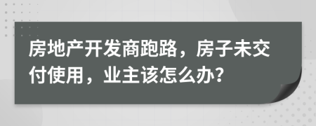 房地产开发商跑路，房子未交付使用，业主该怎么办？