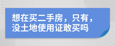 想在买二手房，只有，没土地使用证敢买吗