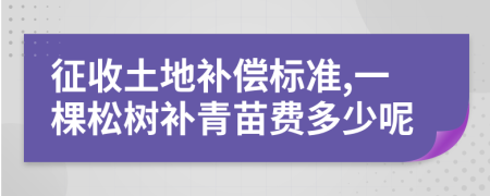 征收土地补偿标准,一棵松树补青苗费多少呢