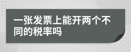 一张发票上能开两个不同的税率吗