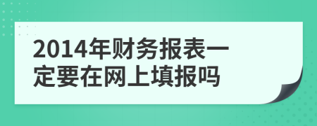 2014年财务报表一定要在网上填报吗