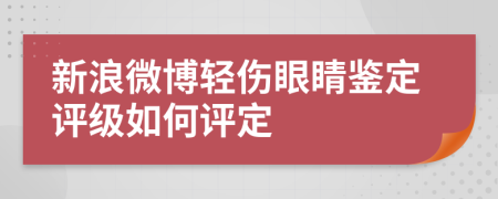 新浪微博轻伤眼睛鉴定评级如何评定