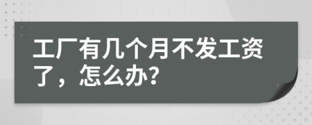 工厂有几个月不发工资了，怎么办？