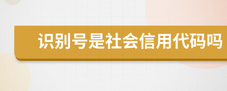 识别号是社会信用代码吗