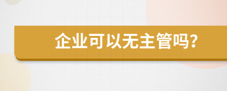 企业可以无主管吗？