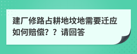 建厂修路占耕地坟地需要迁应如何赔偿？？请回答