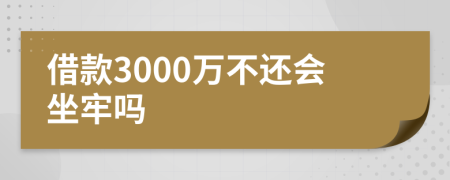 借款3000万不还会坐牢吗