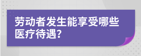 劳动者发生能享受哪些医疗待遇？