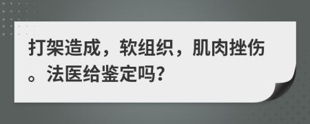 打架造成，软组织，肌肉挫伤。法医给鉴定吗？