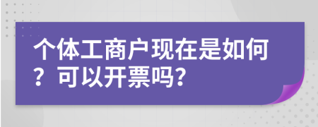 个体工商户现在是如何？可以开票吗？