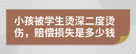 小孩被学生烫深二度烫伤，赔偿损失是多少钱