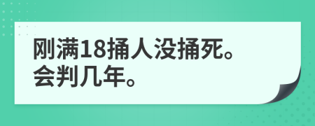 刚满18捅人没捅死。会判几年。