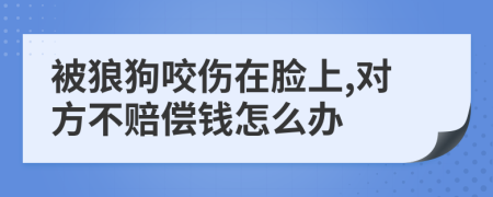 被狼狗咬伤在脸上,对方不赔偿钱怎么办