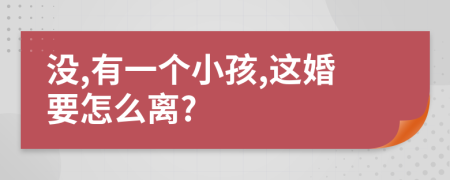 没,有一个小孩,这婚要怎么离?