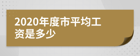 2020年度市平均工资是多少