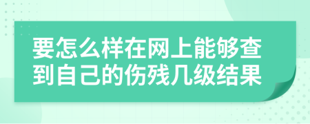 要怎么样在网上能够查到自己的伤残几级结果