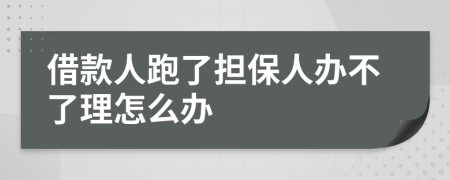 借款人跑了担保人办不了理怎么办