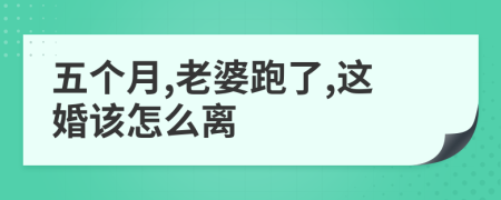 五个月,老婆跑了,这婚该怎么离