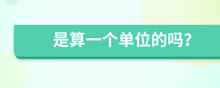 是算一个单位的吗？
