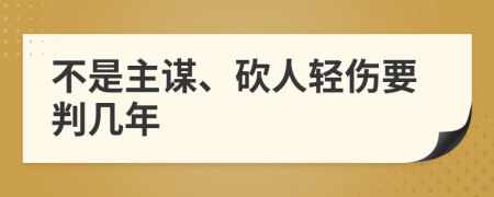 不是主谋、砍人轻伤要判几年