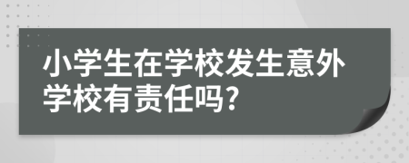 小学生在学校发生意外学校有责任吗?