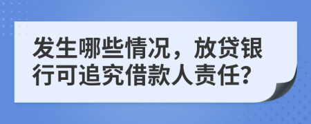 发生哪些情况，放贷银行可追究借款人责任？