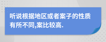 听说根据地区或者案子的性质有所不同,案比较高.