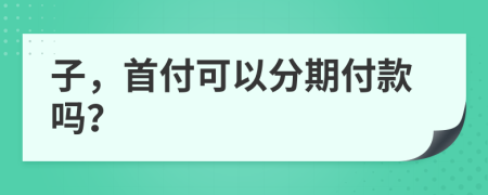 子，首付可以分期付款吗？