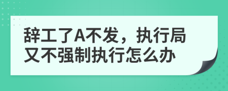 辞工了A不发，执行局又不强制执行怎么办