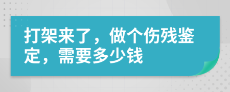 打架来了，做个伤残鉴定，需要多少钱