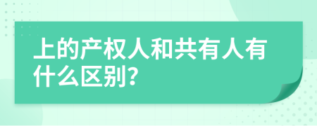 上的产权人和共有人有什么区别？