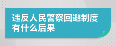 违反人民警察回避制度有什么后果