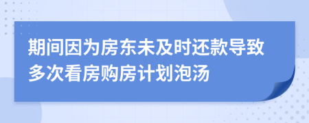 期间因为房东未及时还款导致多次看房购房计划泡汤