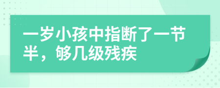 一岁小孩中指断了一节半，够几级残疾