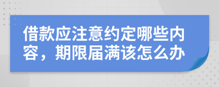 借款应注意约定哪些内容，期限届满该怎么办