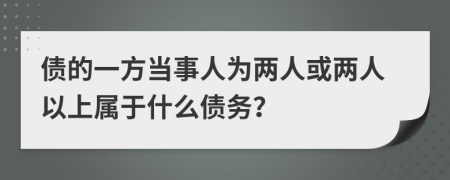 债的一方当事人为两人或两人以上属于什么债务？