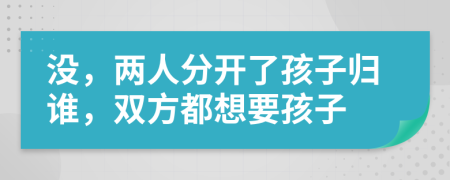 没，两人分开了孩子归谁，双方都想要孩子