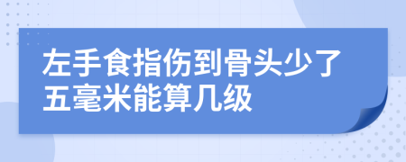左手食指伤到骨头少了五毫米能算几级