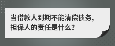 当借款人到期不能清偿债务,担保人的责任是什么？